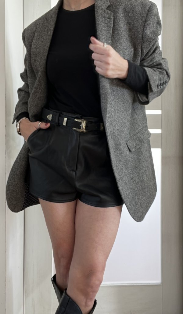 Skórzane Szorty Eko Missguided Black 