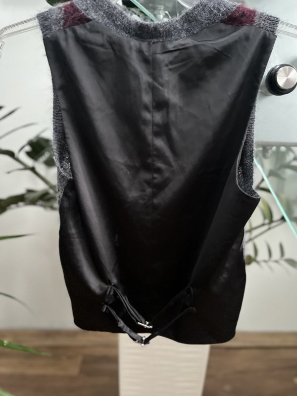 Wełniana kamizelka Zara romby grey 