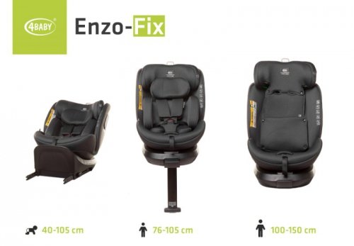 4 BABY Fotelik ENZO-FIX 40-150cm graphite I-SIZE