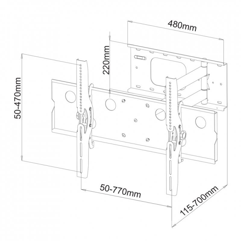UCHWYT DO TV LCD/LED AR-20A ART 32-60&quot; 60KG reg. pion/poziom 70cm
