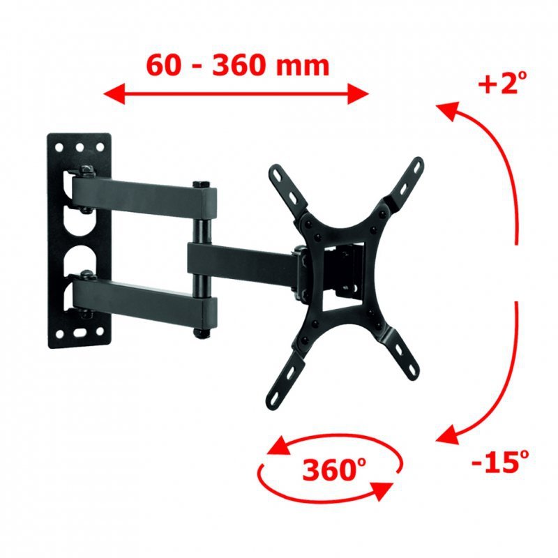 UCHWYT DO TV LCD/LED 17-42&quot; 25KG AR-57A  ART reg.pion/poziom