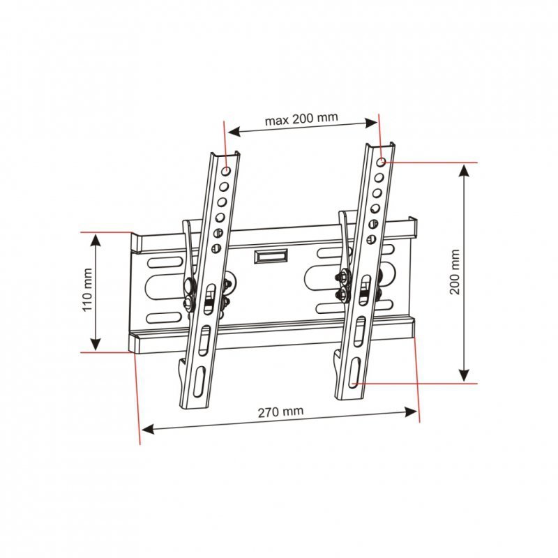UCHWYT DO TV LCD/LED 14-42&quot; 35KG AR-46 ART reg. w pionie