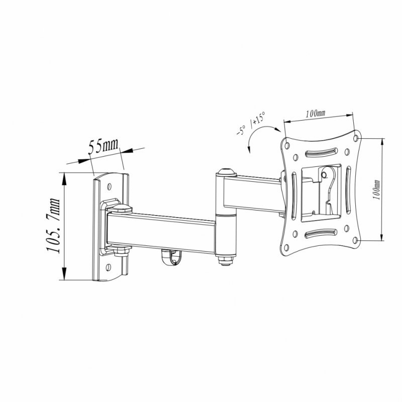 UCHWYT DO TV LCD/LED 10-27&quot; 15KG AR-82  ART reg.pion/poziom 28cm