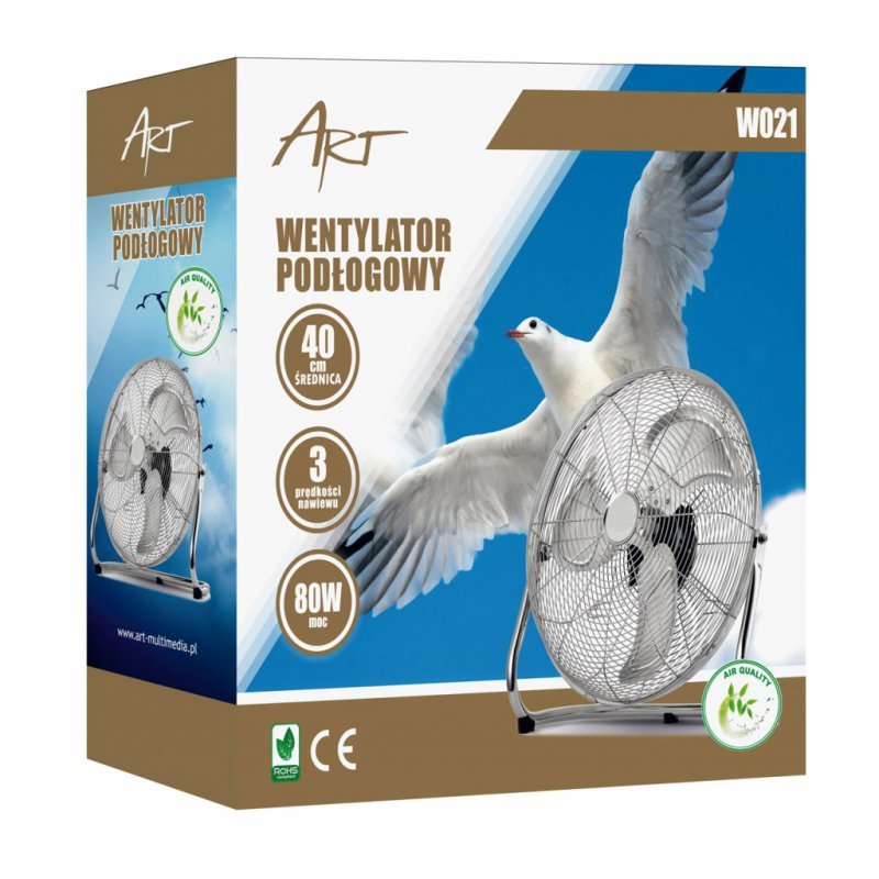 WENTYLATOR PODŁOGOWY W021 16&quot;/80W/chrom