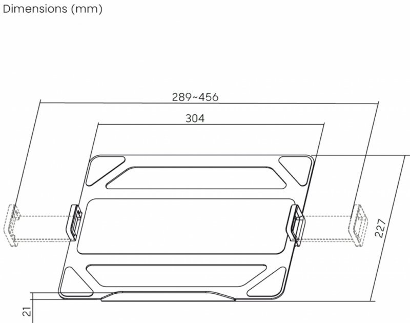 ADAPTER UCHWYTU DO MONITORA POD NOTEBOOK&#039;a NBH-01 ART max17,3&#039; max 9KG&#039;