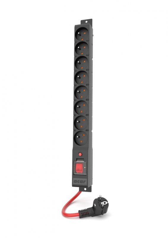 Urządz. zas.-zabezpiecz. acar R8 POWER 16A, czarny 1,5m W2450