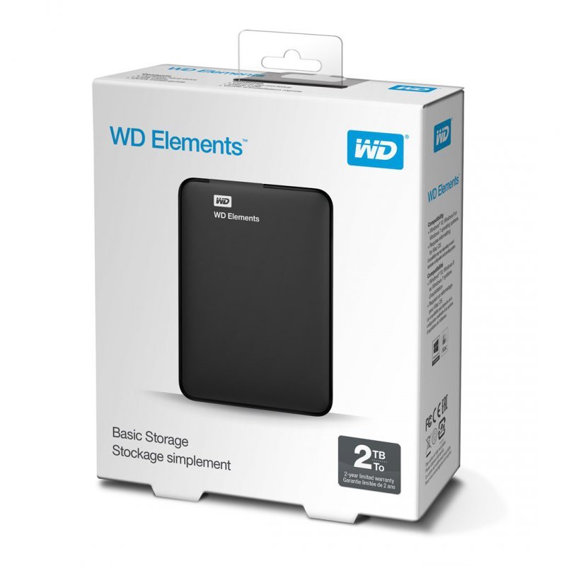 Dysk zewnętrzny HDD WD Elements (2TB; 2.5&quot;; USB 3.0; Czarny; WDBU6Y0020BBK-WESN)