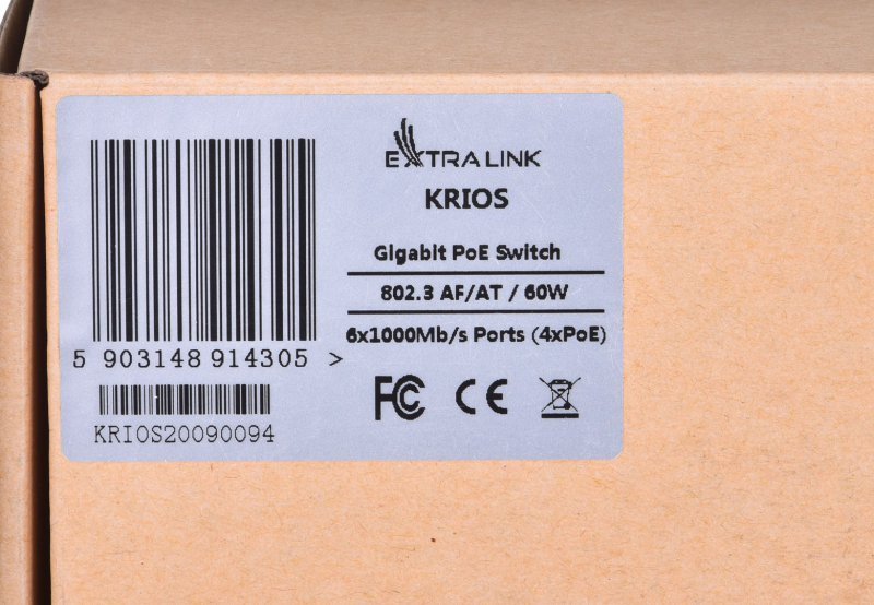 Extralink KRIOS Switch PoE 4x Gigabit PoE/PoE+, 2x