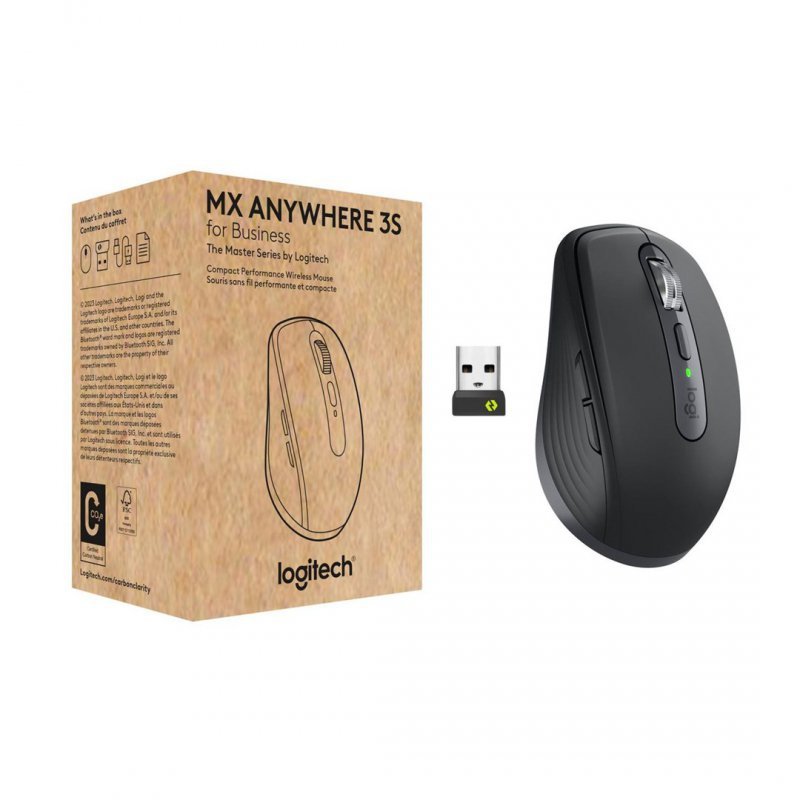 Logitech MX Anywhere 3S for Business myszka Biuro Po prawej stronie RF Wireless + Bluetooth Laser 8000 DPI