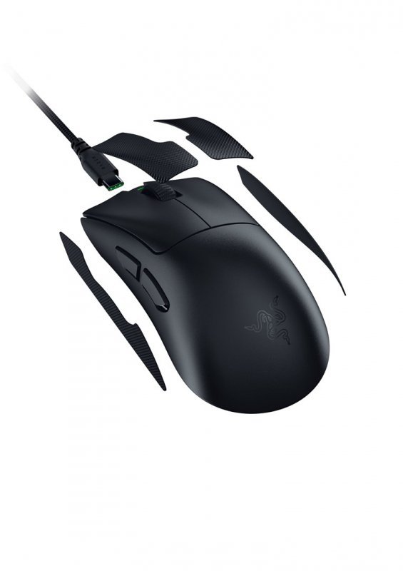 Razer DeathAdder V4 Pro myszka Gaming Po prawej stronie RF Wireless + USB Type-A Optyczny 45000 DPI