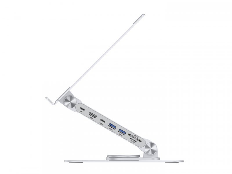CONCEPTRONIC Uchwyt na laptopa ze stacją dokującą 7 w 1 srebrny