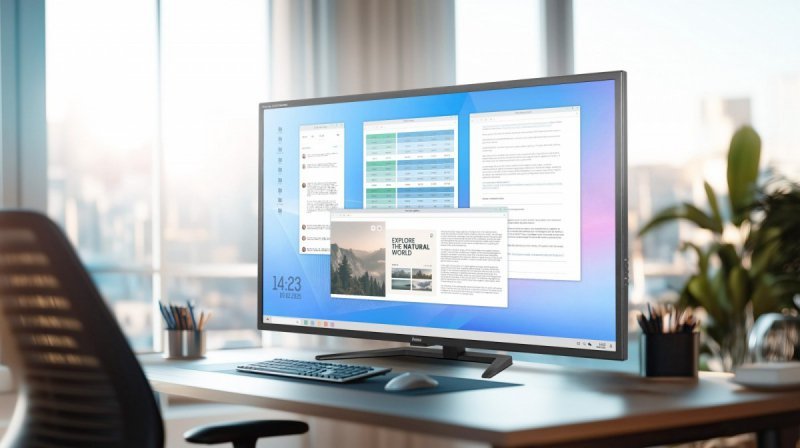 IIYAMA Monitor 43 cale X4373UHSU-B2 4K,VA,2xHDMI,DP,USBCdock (PD95W),       4000:1, USB HUB x4 (2x Type-A, 2x Type-C), KVM, 2 x 