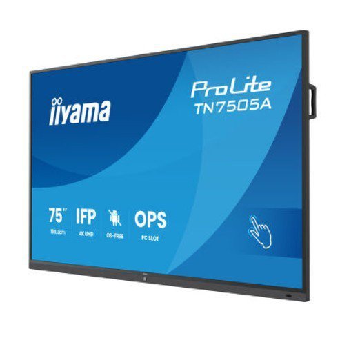 IIYAMA Monitor 75 cali TN7505A-B1AG IPS,4K,40pkt,500cd,nonOS,1200:1,5ms,    DeepContrast-IR+, 1xVGA,2xHDMI,DP,USB-C(PD65W),2xRJ4
