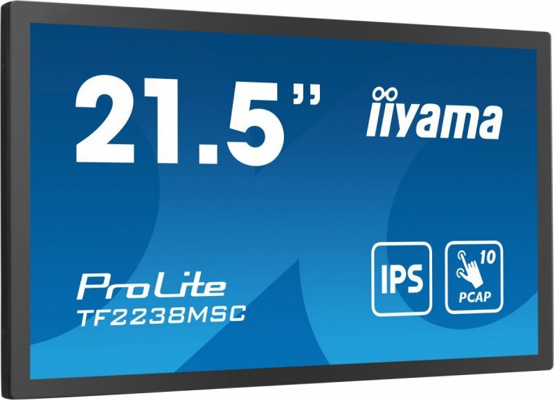 IIYAMA Monitor wielkoformatowy 21.5 cala TF2238MSC-B1 IPS,FHD,DP,HDMI,2x2W,2xUSB,600(cd/m2),  10pkt.7H,IP1X(Front),Pion/Poziom