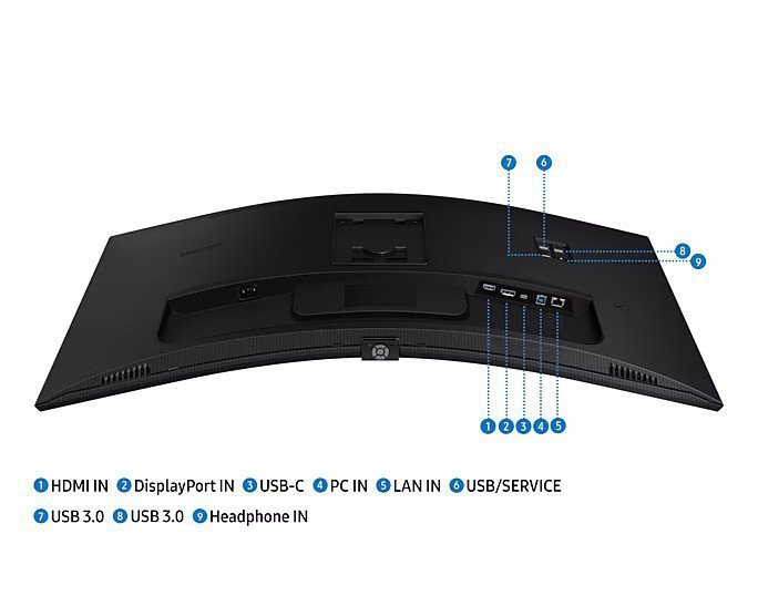Samsung Monitor 34 cale ViewFinity S65UA VA 3440x1440 UWQHD 21:9 1xHDMI 1xDP 1xUSB-C(90W) 3xUSB 3.0 LAN (RJ45) 5ms 100Hz HAS+PIV