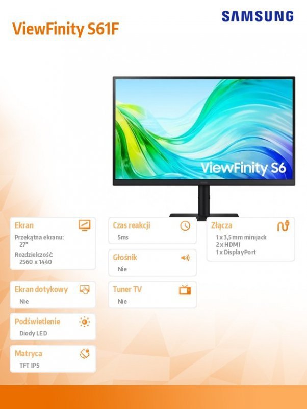 Samsung Monitor 27 cali LS27F610EAUXEN