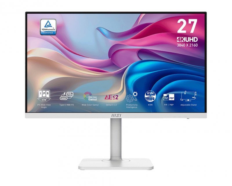 MSI Monitor 27 cali Modern MD272UPHW LED/UHD/Flat/60Hz/biały