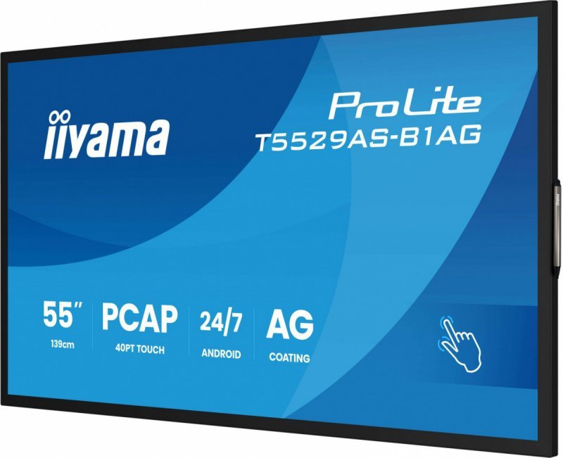 IIYAMA Monitor 55 cali T5529AS-B1AG VA,4K,HDMIx2,USB-C,RJ45,2x10W,WiFi,     Android 14, Signal FailOver, Whiteboard, iiSignage2 