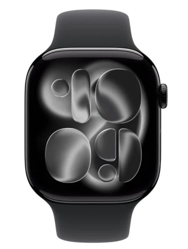 Apple Watch Series 11 GPS + Cellular koperta 46 mm z aluminium w kolorze onyksu, pasek sportowy w kolorze czarnym - rozmiar M/L