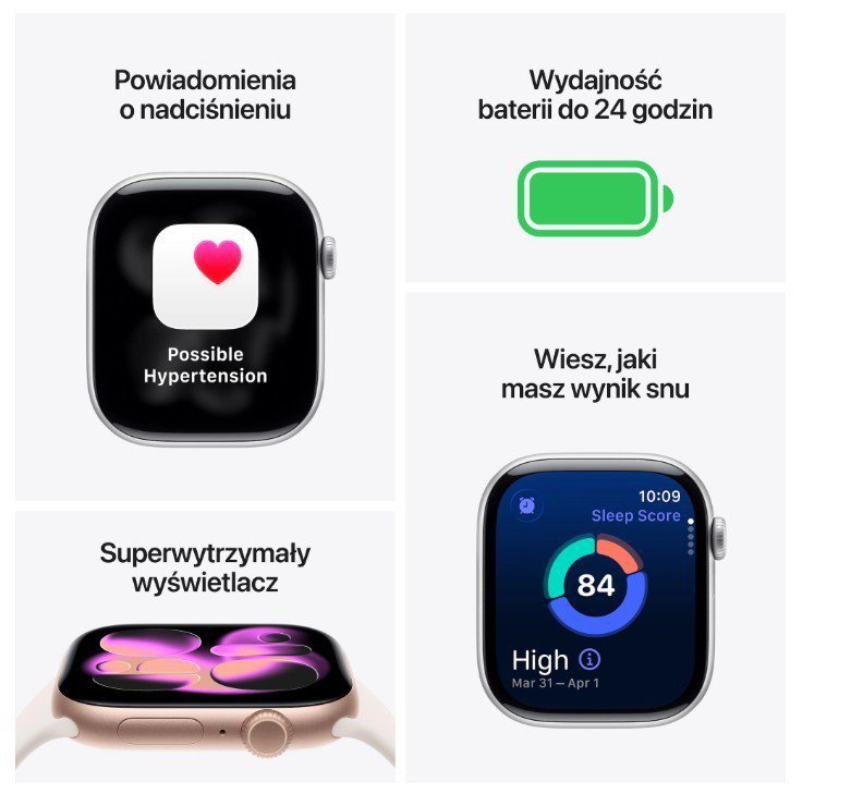 Apple Watch Series 11 GPS + Cellular, koperta 46 mm z tytanu w kolorze łupku, pasek sportowy w kolorze czarnym - rozmiar M/L