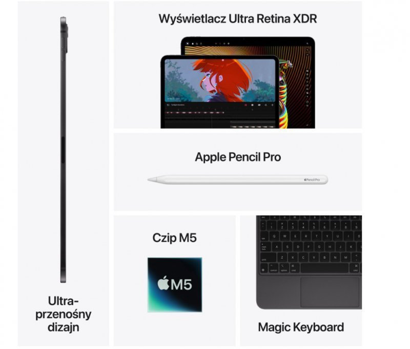 Apple iPad Pro 11-calowy Wi-Fi 512 GB ze standardowym szkłem - Srebrny