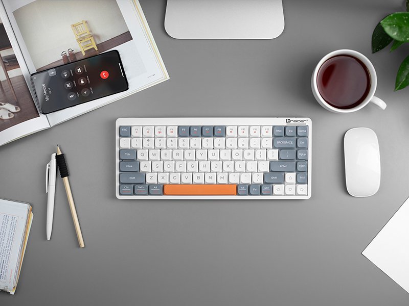 Klawiatura mechaniczna Tracer FINA 84 White/Grey (Outemu Red Switch)