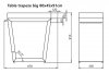 Stolik Artiss trapez duży 80x45x91cm corten