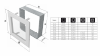 KRATKA kominkowa 17x17 czarno-srebrna z żaluzją