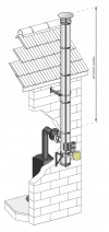 STAL CZARNA 2mm/DUALINOX Ø180mm - podłączenie jednościenne/zewnętrzny komin izolowany - piec kominkowy