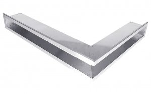 Kratka kominkowa OTWARTA narożna prawa 80x40x6cm inox