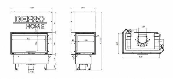 Wkład kominkowy DEFRO Intra M BL G