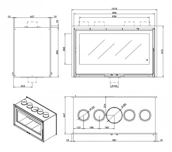 Wkład kominkowy ROCAL ARc 100 DC