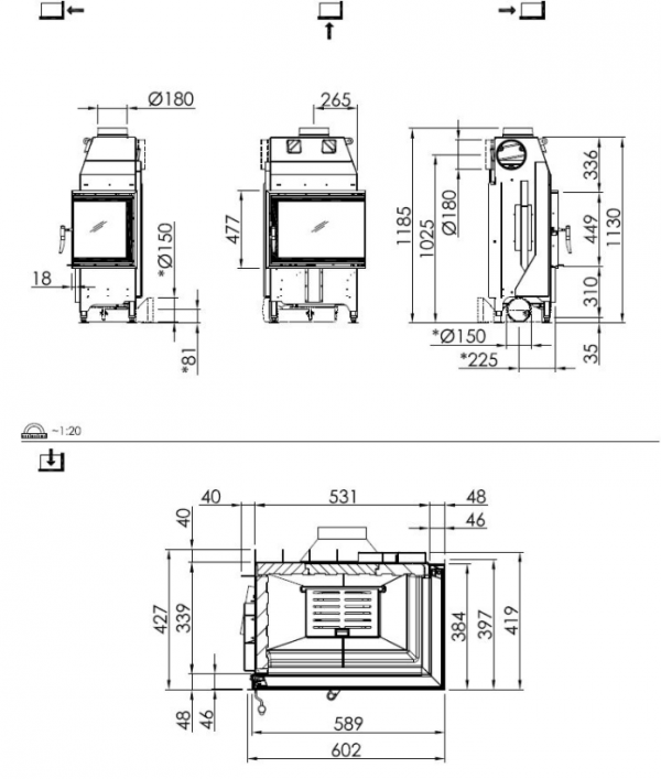 Wkład kominkowy SPARTHERM VARIA 2L/R-62