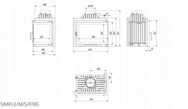 WKŁAD KOMINKOWY PRAWY SIMPLE 8KW + AKCESORIA