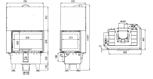 Wkład kominkowy DEFRO Intra SM BP G MINI 10 kW