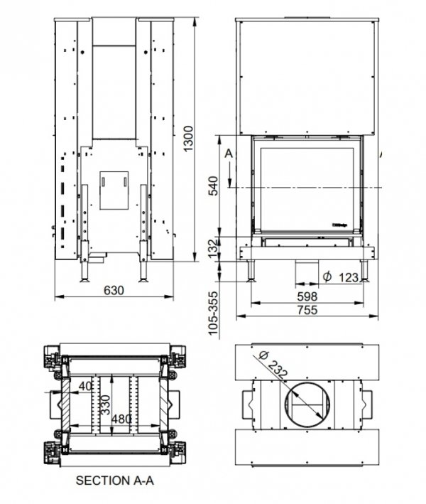 Wkład kominkowy DORAKO Linea DF V 810