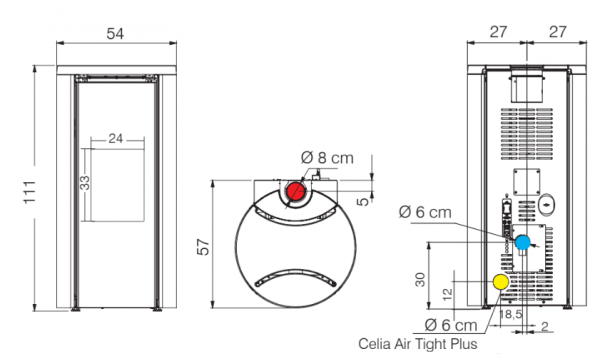 Piec na pellet Edilkamin CELIA Air Tight Plus stal