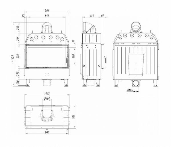 Wkład kominkowy DEFRO Intra L