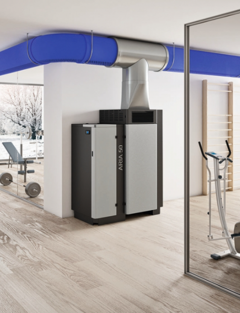 Piec na pellet ARIA 50 kW - nagrzewnica
