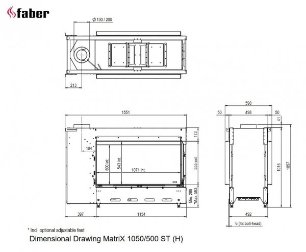KOMINEK GAZOWY MatriX 1050/500 ST Hybrid