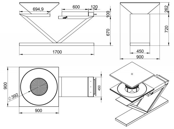 Palenisko-grill ogrodowy Artiss G5 grafit