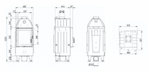 Wkład kominkowy DEFRO Intra XS 