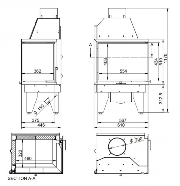 Wkład kominkowy DORAKO ECO iLINE 5161 R