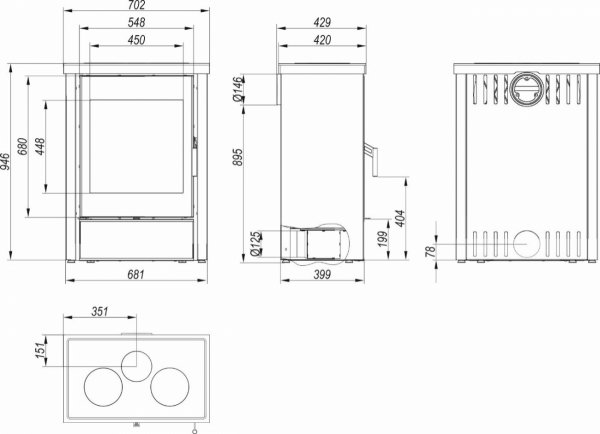 Piec wolnostojący DEFRO DELLA 9,8 kW