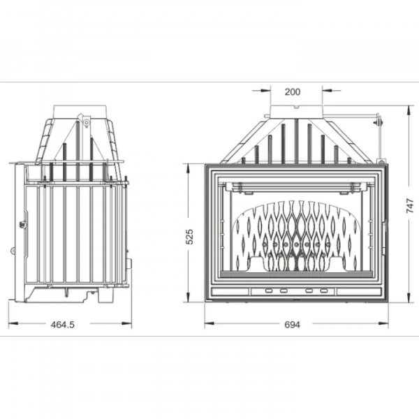Wkład kominkowy żeliwny UNIFLAM 700 OPTIMA ECO z szybrem
