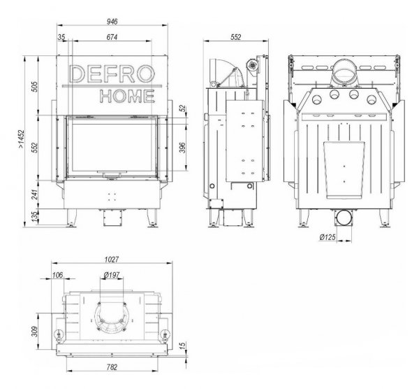 Wkład kominkowy DEFRO Intra M G