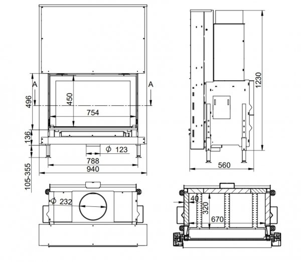Wkład kominkowy DORAKO Linea H 920