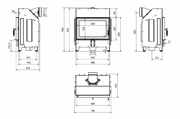 WKŁAD KOMINKOWY ZIBI ECO 9,9 kW