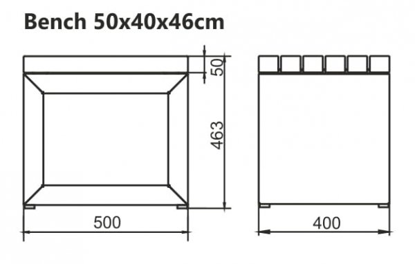 Ławka Artiss 50x40x46cm corten