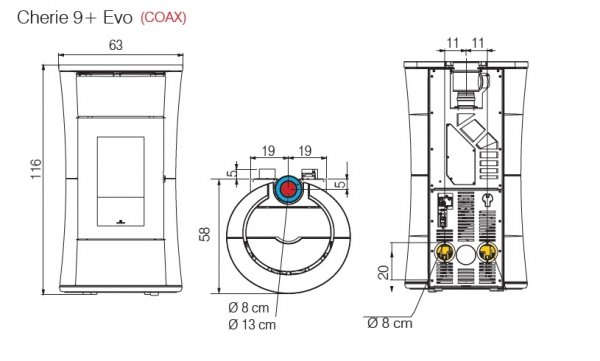 Piec na pellet Edilkamin CHERIE 9+ EVO C stal
